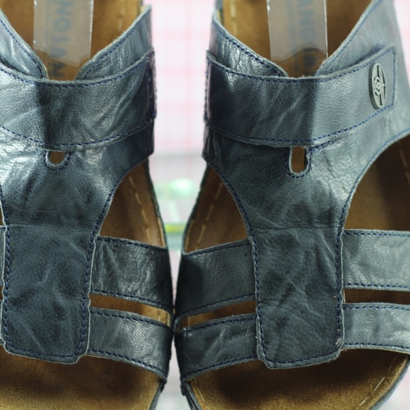 Sanosan Sandals Blue Leather Slides - Picture 9 of 16